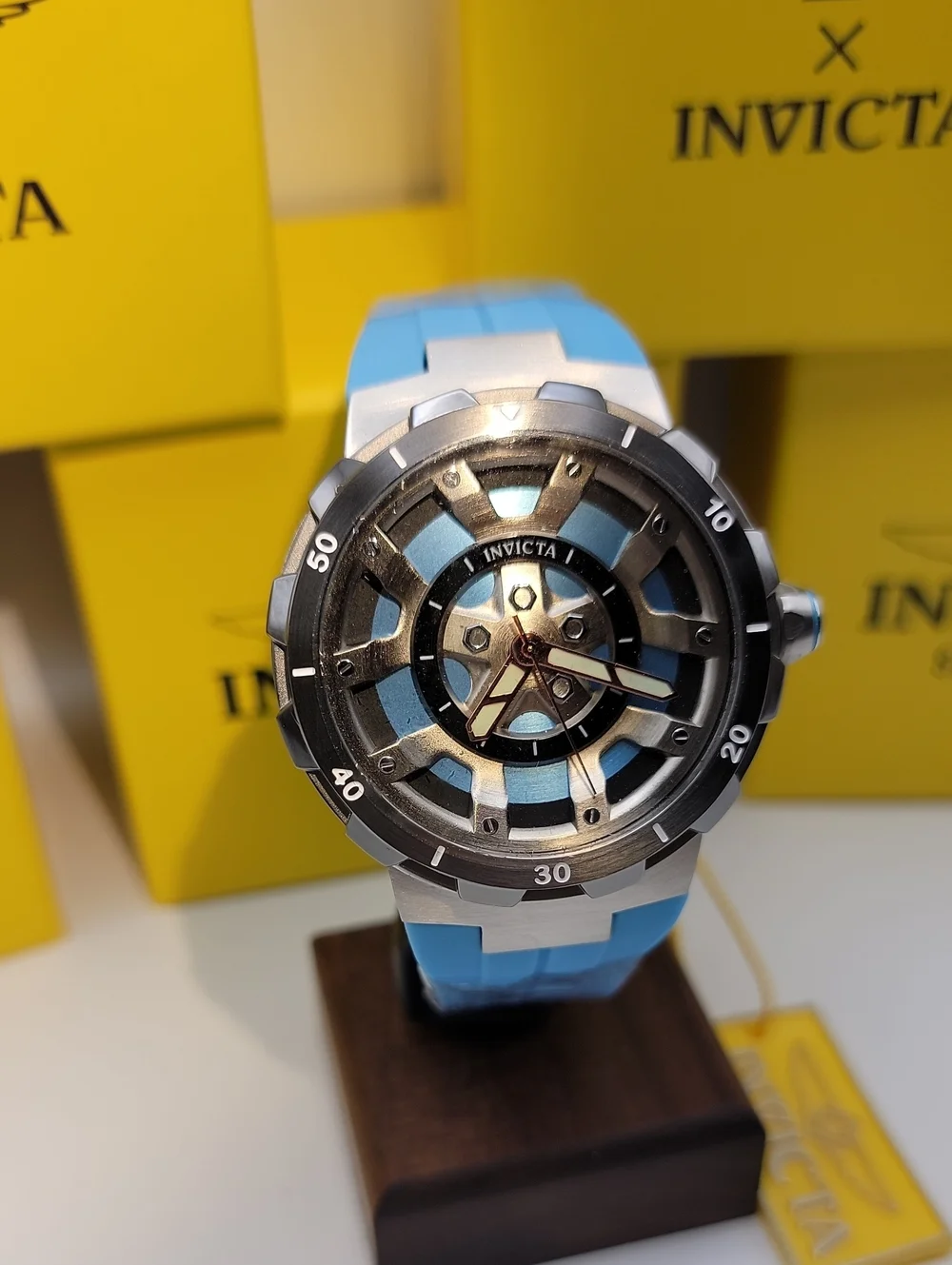 NEW 🏁 Invicta Racing Stint Master Men's Watch - 46mm. Light Blue Silicone 49442